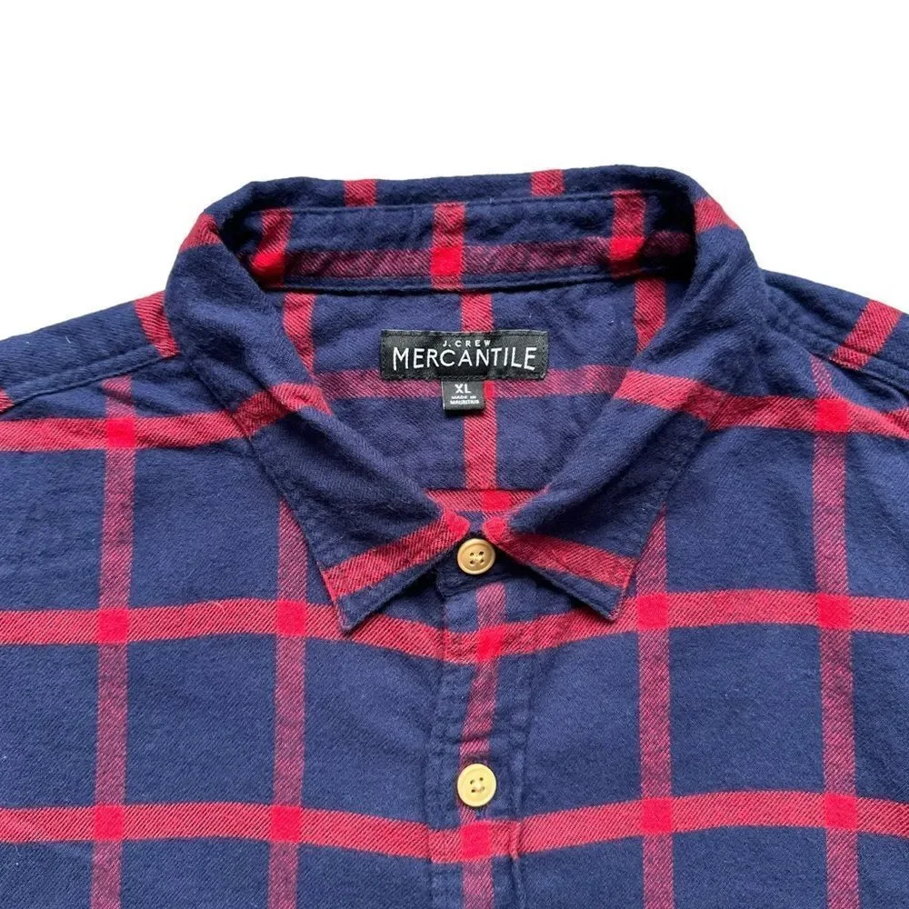🔃J. Crew Men’s Blue & Red Plaid Long Sleeve Button Down Dress Shirt